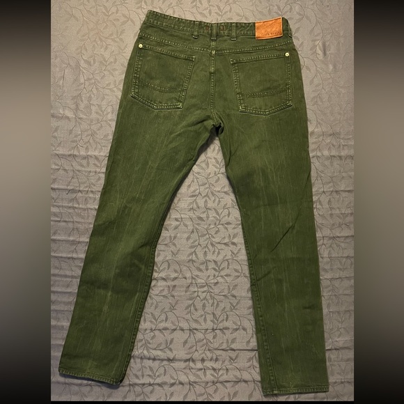 Ted Baker Jeans Tinned Sardines Green Button Fly Size 32R - Picture 6 of 11